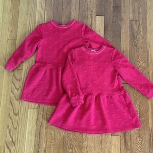 Kids Red Heart Sweatshirt Dress from H&M size 4-6 (2 available)